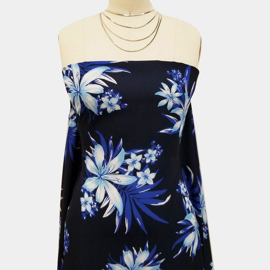 P-335-734-NAVY-BLUE - PRINT WOOL PEACH 100% POLYESTER