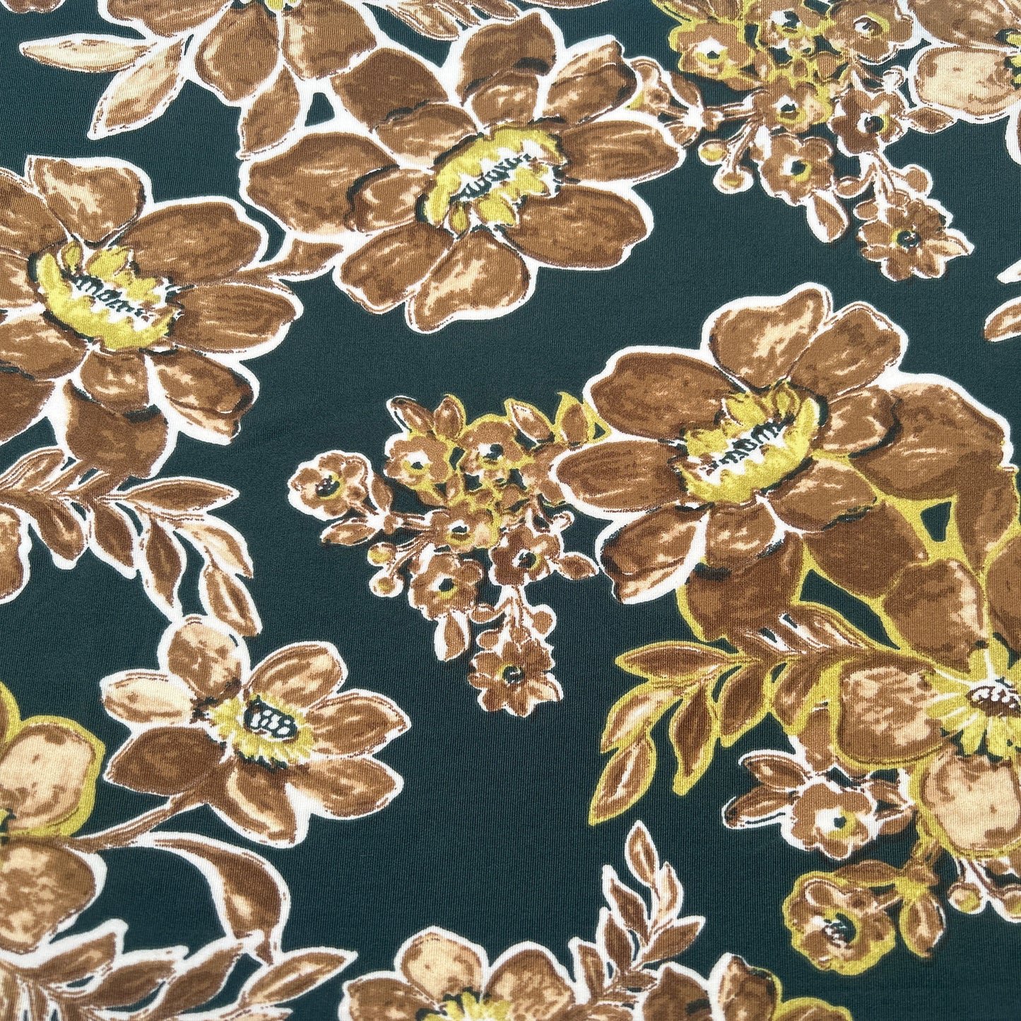 P-3373-730-OLIVE-CAMEL - PRINTED DTY SEMI SHINY 85% POLY 15%SPANDEX