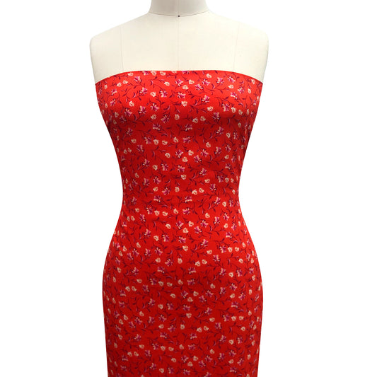 P-3378-754-CHERRY-TOMATO-PEACH - PRINTED POLY MOROCCAN 100% POLY