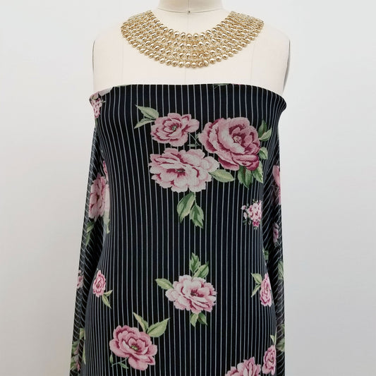 P-339-453-BLACK-PINK - PRINTED POLY POWER MESH 92%POLY 8%SPANDEX