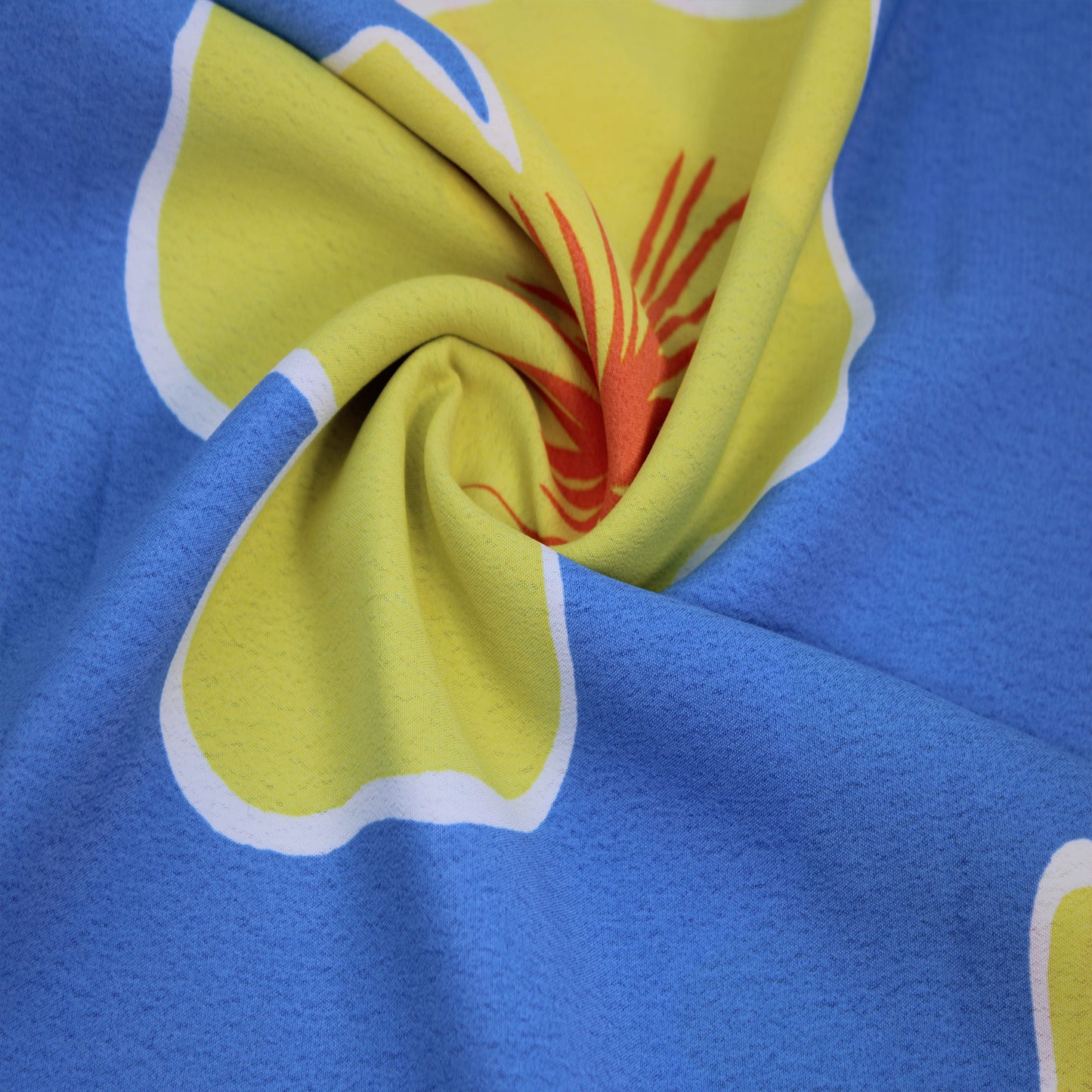 P-3464-754-SKY-BLUE-LEMON - PRINTED POLY MOROCCAN 100% POLY
