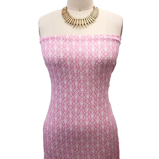 P-404-636-PINK-OFF-WHITE PRINTED CREPON 100% RAYON CREPON