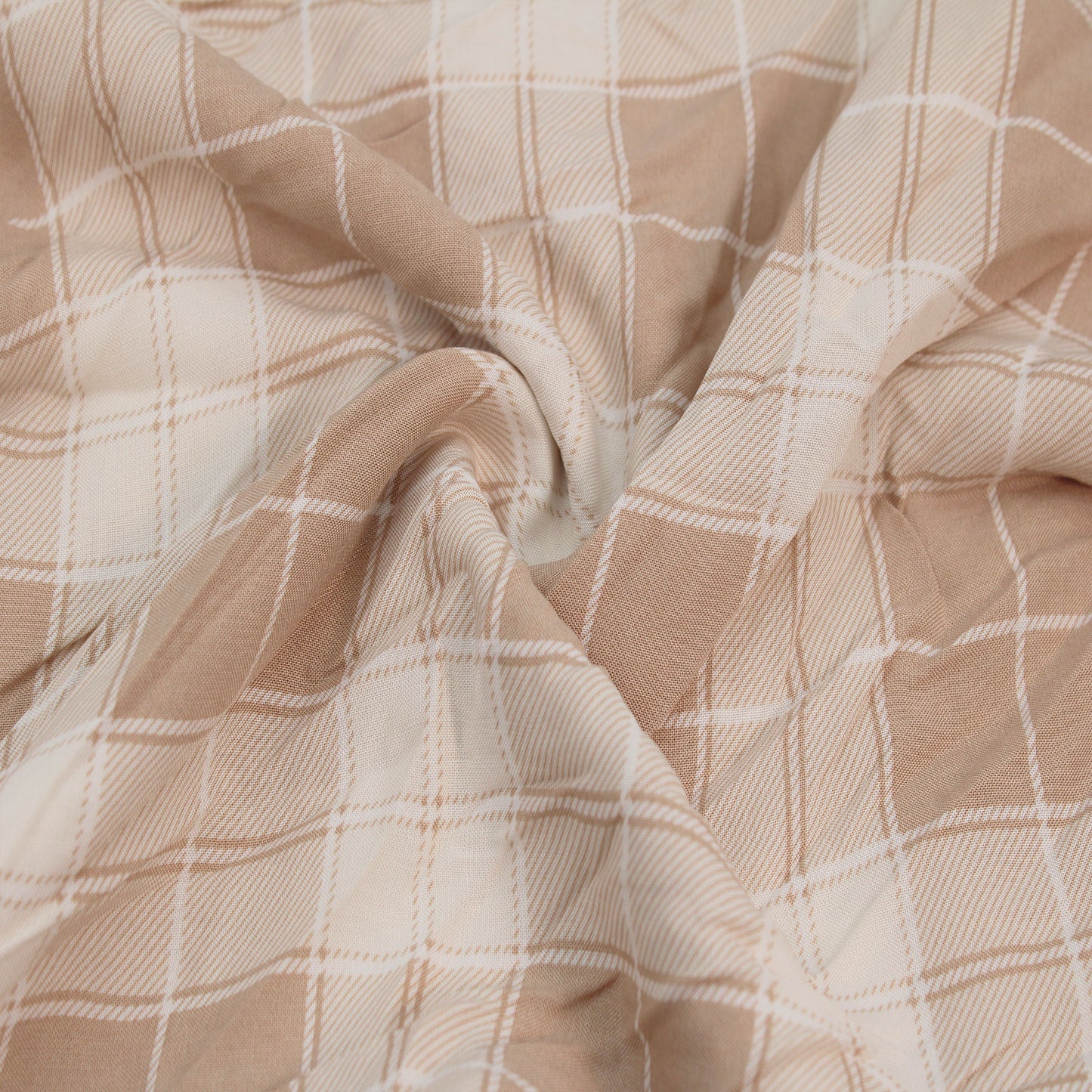 P-409-698-TAUPE-ECRU - PRINTED RAYON CHALLIS 100% RAYON CHALLIS