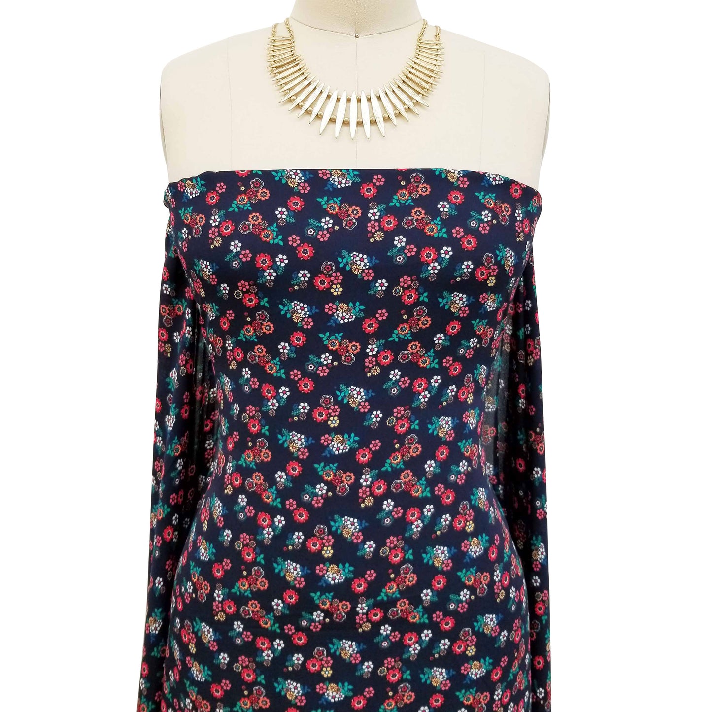 P-42-504-NAVY-RED - PRINTED WOOL DOBBY 100% POLYESTER