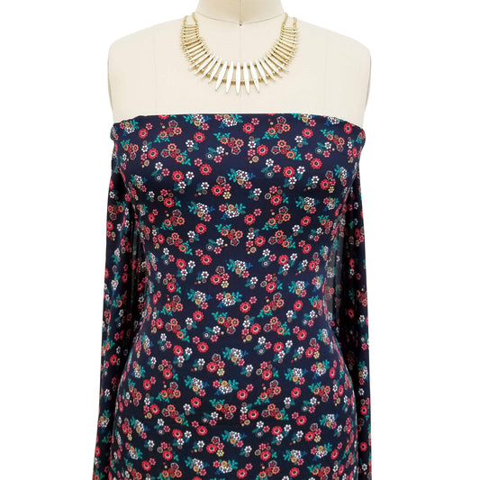 P-42-504-NAVY-RED - PRINTED WOOL DOBBY 100% POLYESTER