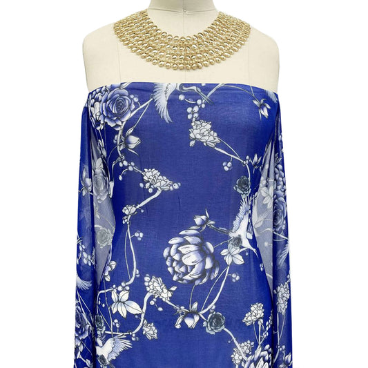 P-420-501-ROYAL-BLUE - PRINTED 100% POLYESTER HI MULTI CHIFFON WASH