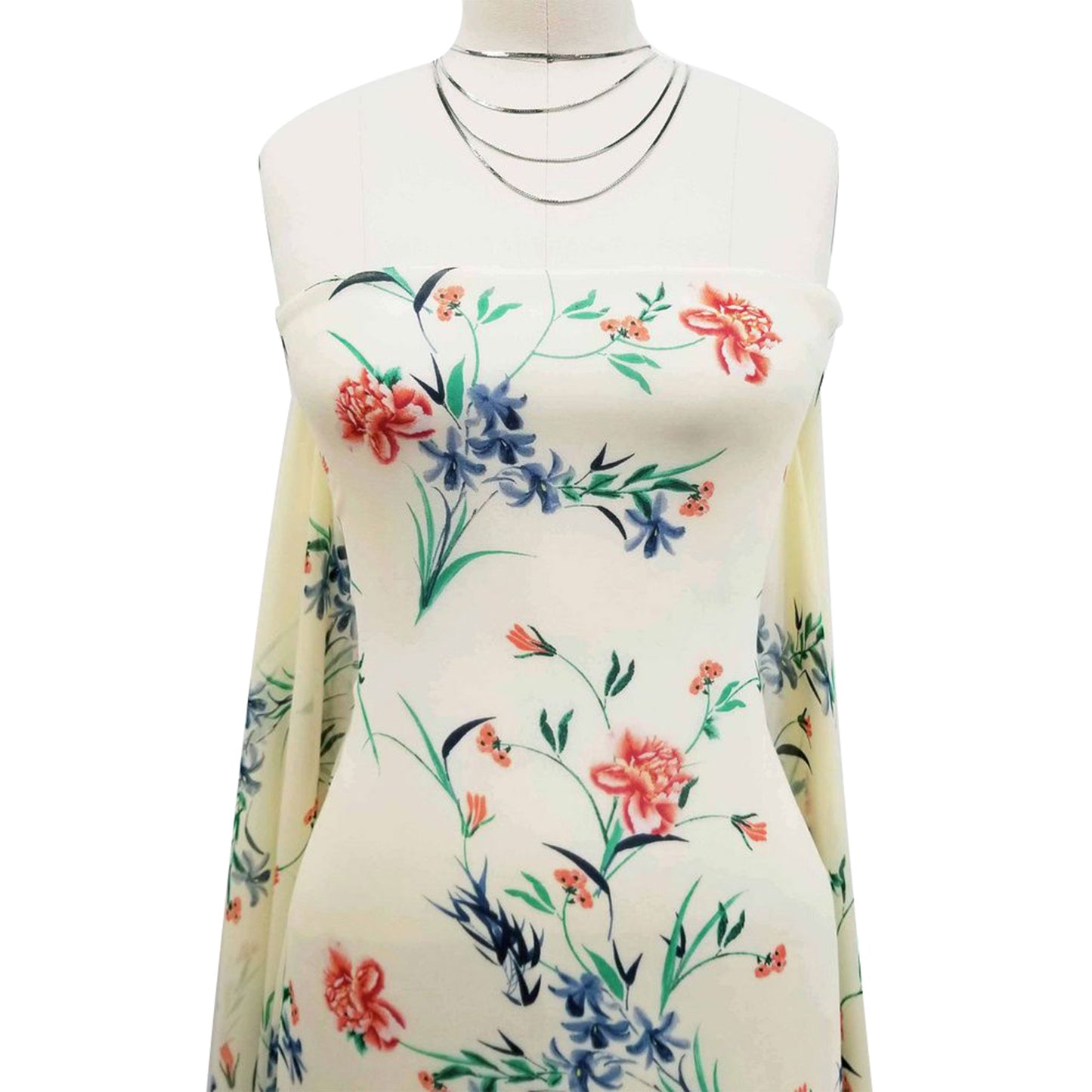 P-421-501-BANANA-ORANGE - PRINTED 100% POLYESTER HI MULTI CHIFFON WASH