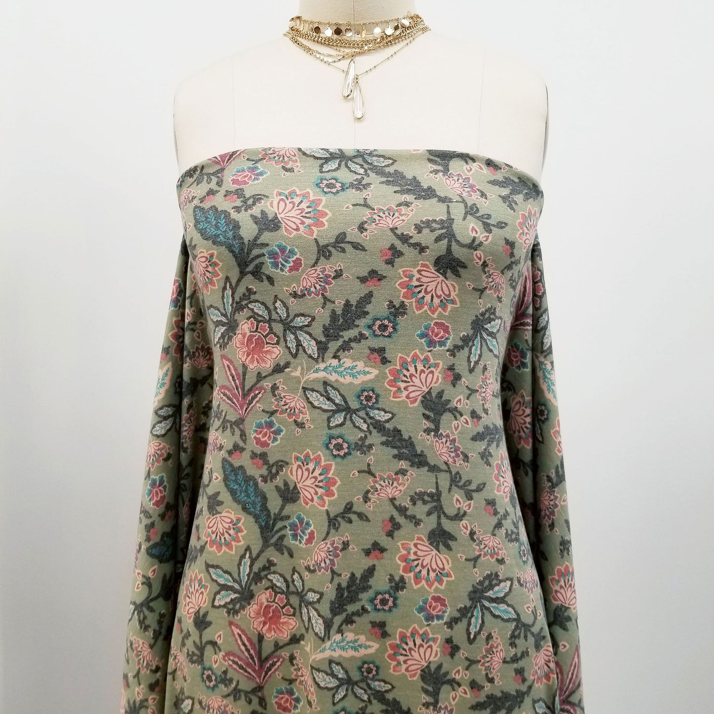 P-43-T-R-SPAN-OLIVE-BRICK - T/R SPANDEX JERSEY 62% POLY 33% VISCOSE 5% SPANDEX