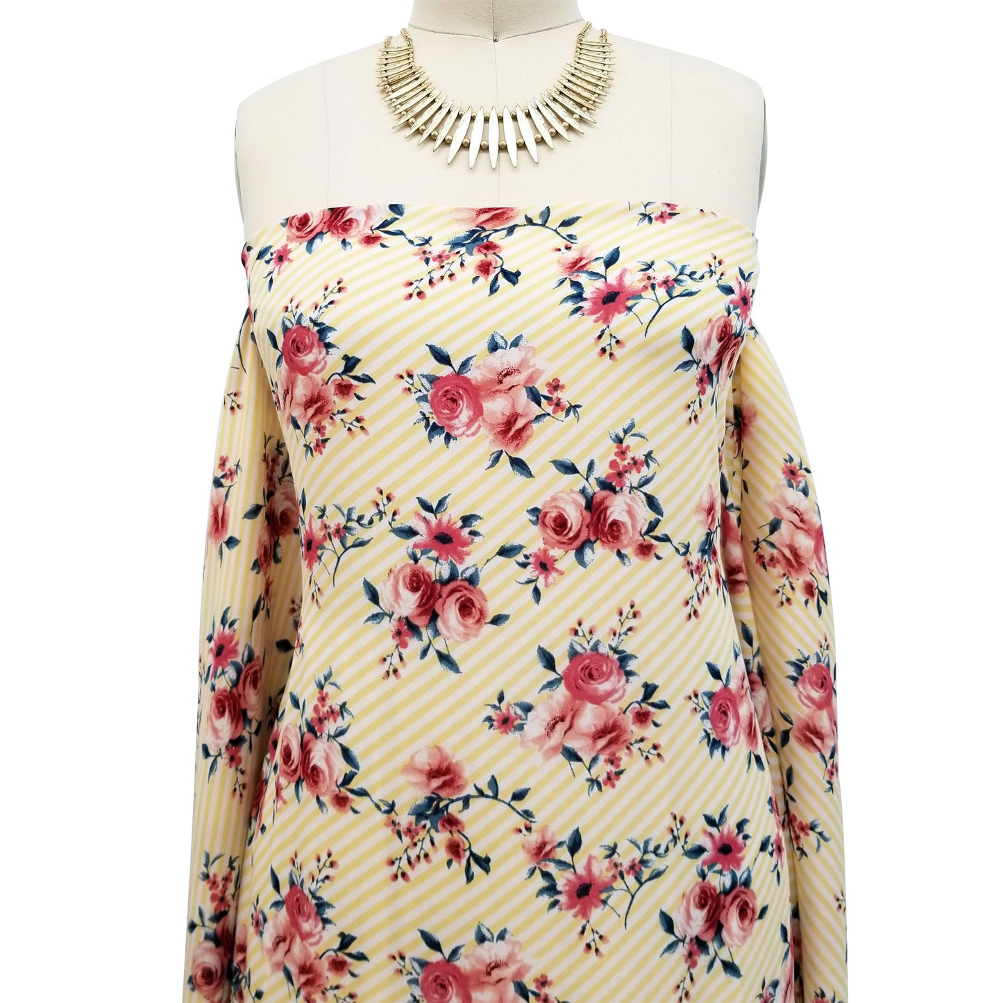 P-439-504-BANANA-ROSE-GOLD - PRINTED WOOL DOBBY 100% POLYESTER