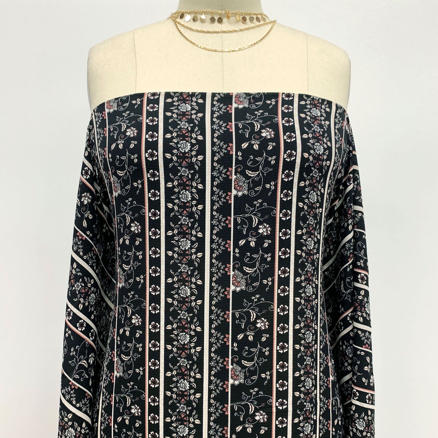P-472-586-BLACK-MARSALA - PRINTED CREPE CHIFFON 97% POLY 3% SPANDEX