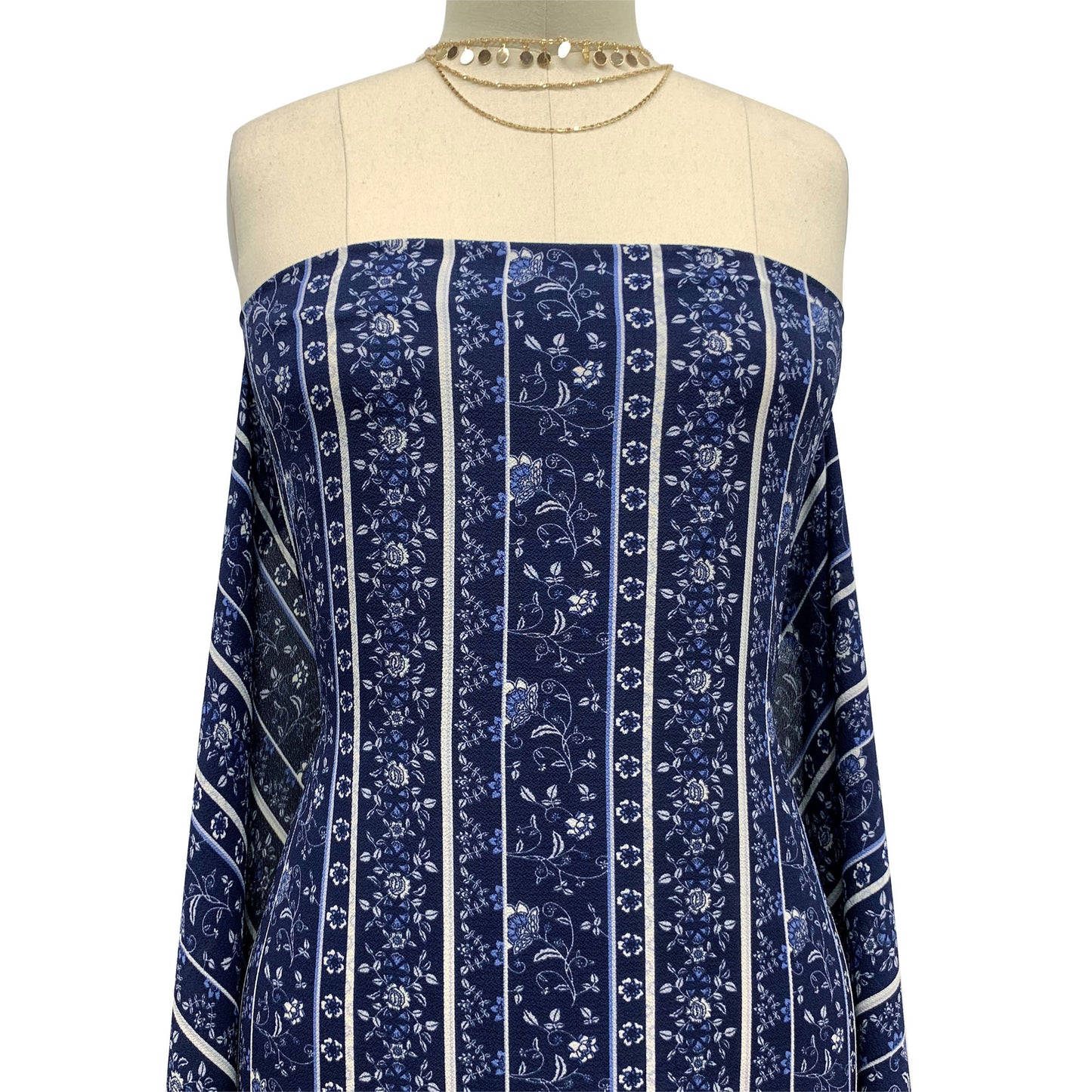 P-472-586-NAVY-PERI - PRINTED CREPE CHIFFON 97% POLY 3% SPANDEX
