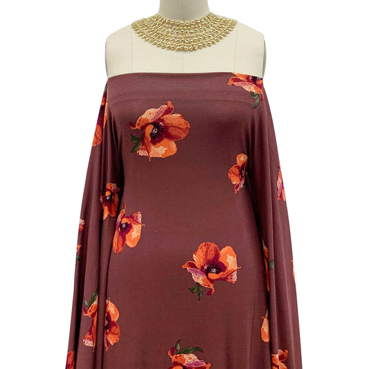 P-485-HVY-RSJ-DUSTY-WINE-ORANGE - PRINT RSJ 95% RAYON 5% SPANDEX JERSEY