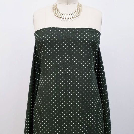 P-514-504-01-ARMY-GREEN-OFFWHITE - PRINTED WOOL DOBBY 100% POLYESTER