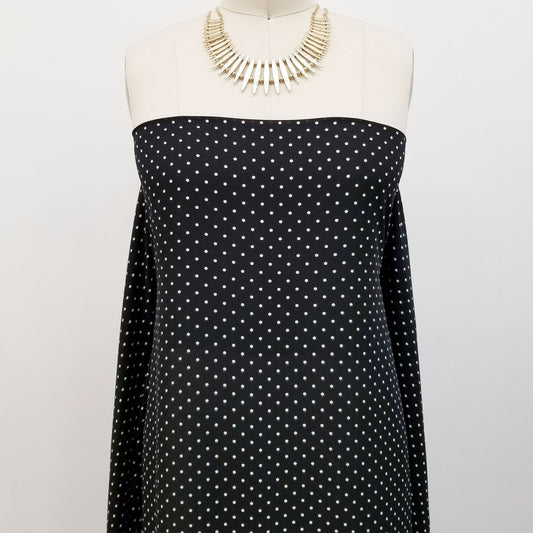 P-514-504-02-BLACK-OFFWHITE - PRINTED WOOL DOBBY 100% POLYESTER