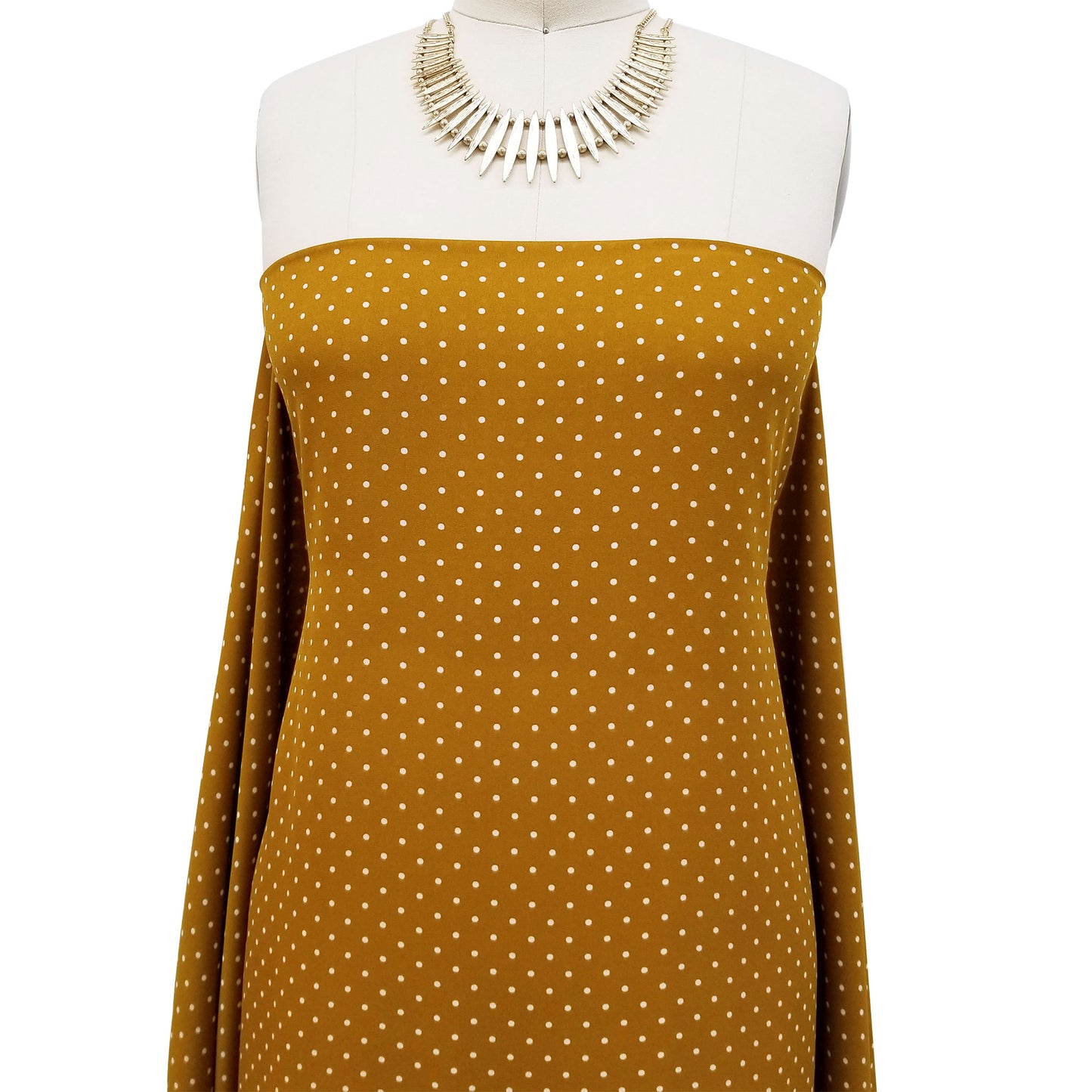 P-514-504-03-MUSTARD-OFFWHITE - PRINTED WOOL DOBBY 100% POLYESTER