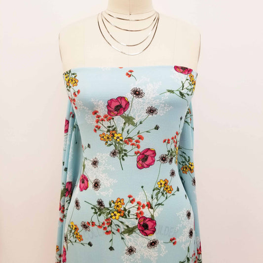 P-522-586-ANGEL-BLUE-MAGENTA - PRINTED CREPE CHIFFON 97% POLY 3% SPANDEX