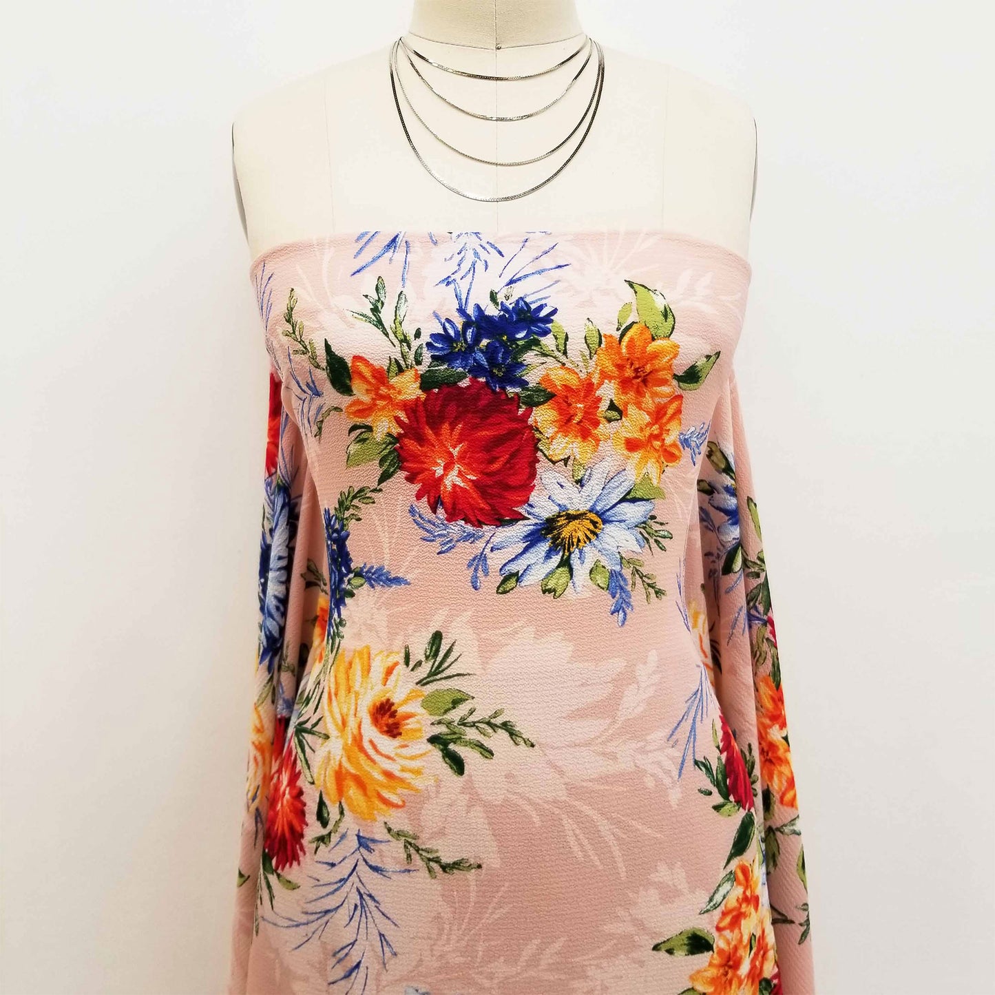 P-527-586-BLUSH-ROYAL - PRINTED CREPE CHIFFON 97% POLY 3% SPANDEX