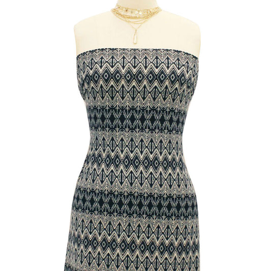 P-54-668-BLACK-GREY - PRINTED DTY 92% POLY 8% SPANDEX DTY DOUBLE SIDED BRUSH