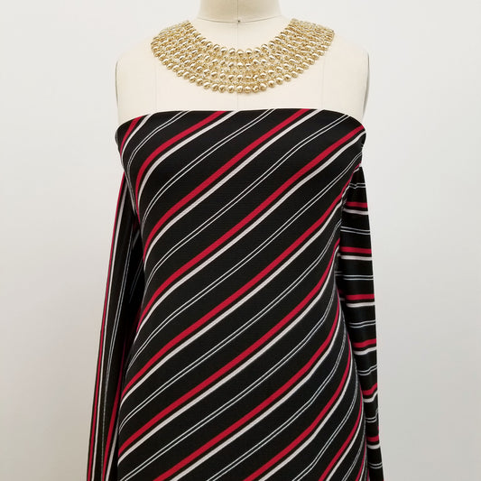 P-556-586-BLACK-RED - PRINTED CREPE CHIFFON 97% POLY 3% SPANDEX