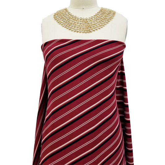 P-556-586-BURGUNDY-NAVY - PRINTED CREPE CHIFFON 97% POLY 3% SPANDEX