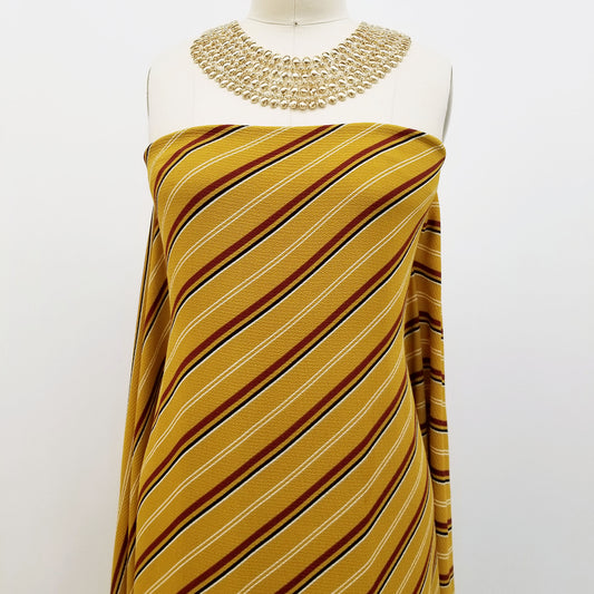 P-556-586-MUSTARD-WINE - PRINTED CREPE CHIFFON 97% POLY 3% SPANDEX