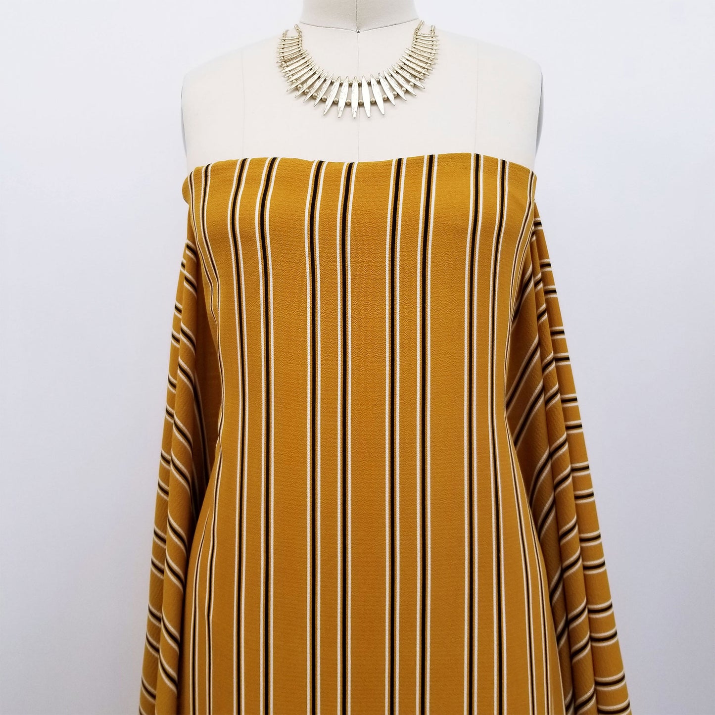 P-571-586-MUSTARD-BLACK - PRINTED CREPE CHIFFON 97% POLY 3% SPANDEX
