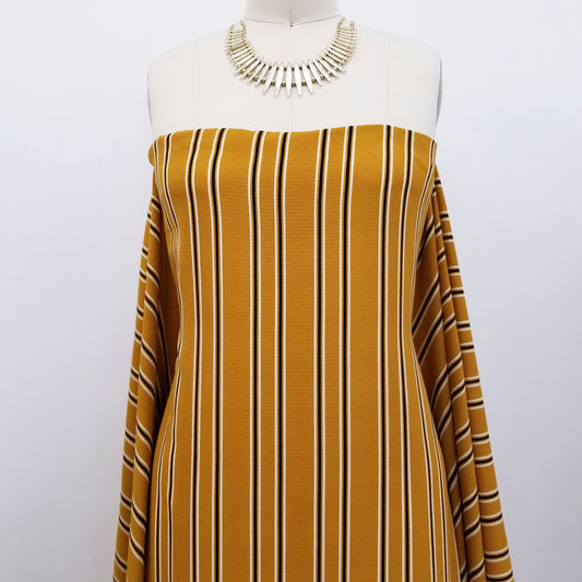 P-571-586-MUSTARD-BLACK - PRINTED CREPE CHIFFON 97% POLY 3% SPANDEX