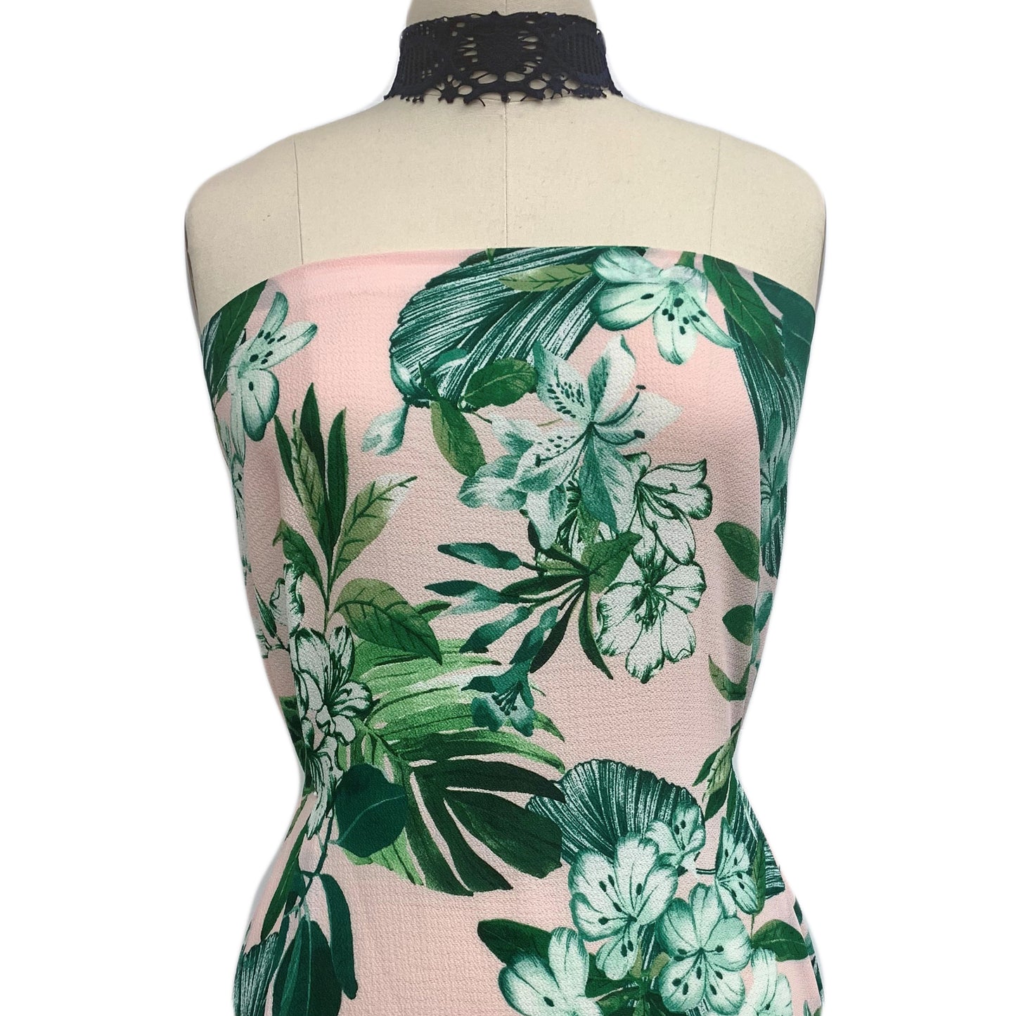 P-631-586-PALE-PINK-GREEN - PRINTED CREPE CHIFFON 97% POLY 3% SPANDEX