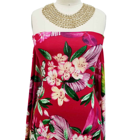 P-631-HVY-RSJ-RED-HOT-PINK - PRINT RSJ 95% RAYON 5% SPANDEX JERSEY