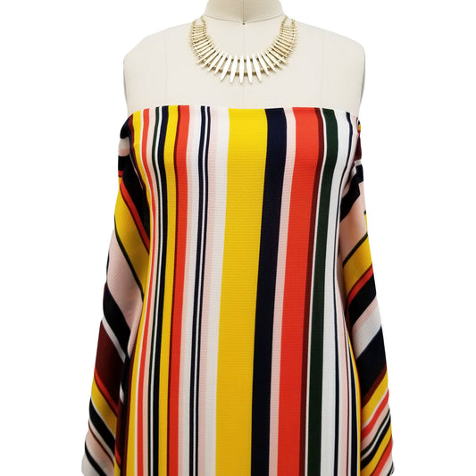 P-651-586-NAVY-GOLD - PRINTED CREPE CHIFFON 97% POLY 3% SPANDEX