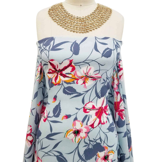 P-665-504-EGGSHELL-BERRY - PRINTED WOOL DOBBY 100% POLYESTER