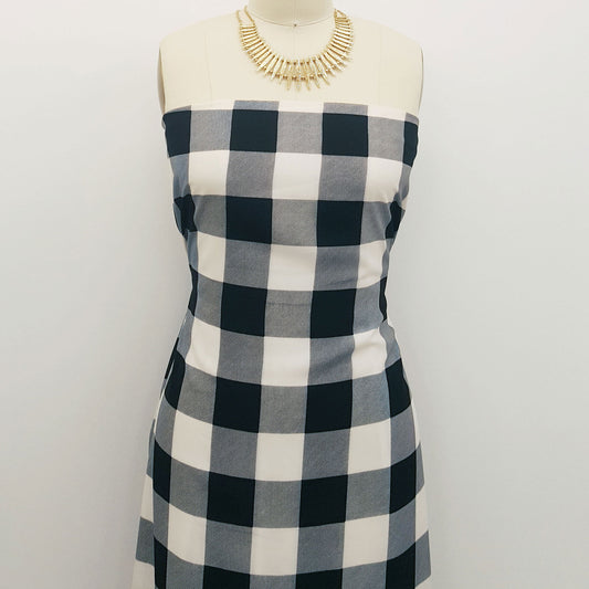 P-676-734-OFFWHITE-BLACK - PRINT WOOL PEACH 100% POLYESTER