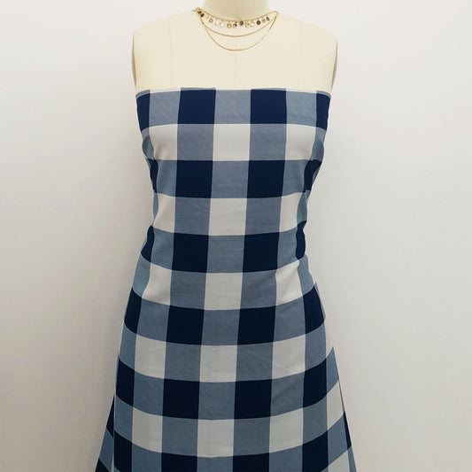 P-676-734-SILVER-NAVY - PRINT WOOL PEACH 100% POLYESTER