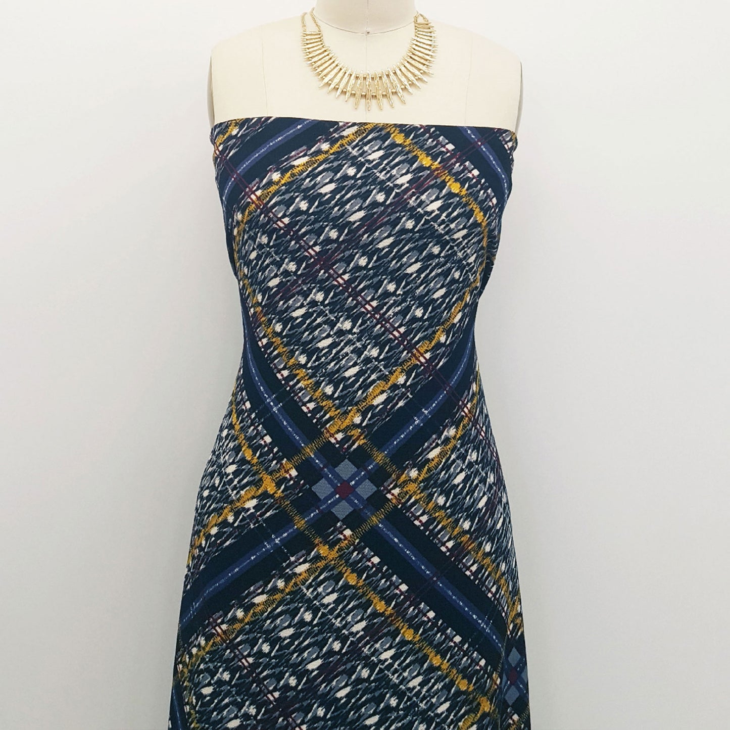 P-682-586-BLACK-MUSTARD - PRINTED CREPE CHIFFON 97% POLY 3% SPANDEX