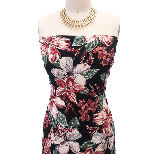 P-688-754-BLACK-CINNABAR - PRINTED POLY MOROCCAN 100% POLY