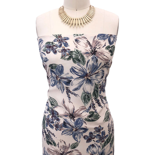 P-688-754-SHELL-BLUE - PRINTED POLY MOROCCAN 100% POLY