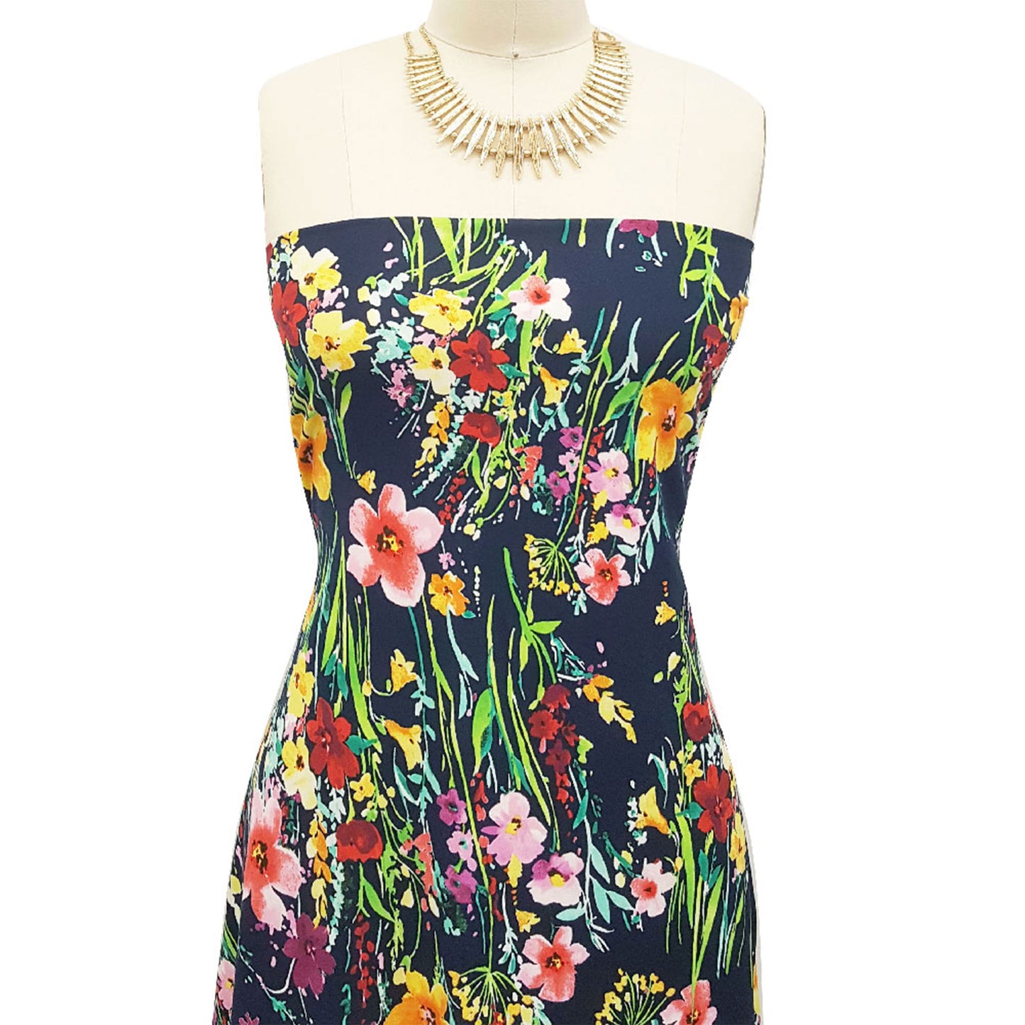 P-695-668-NAVY-YELLOW - PRINTED DTY 92% POLY 8% SPANDEX DTY DOUBLE SIDED BRUSH