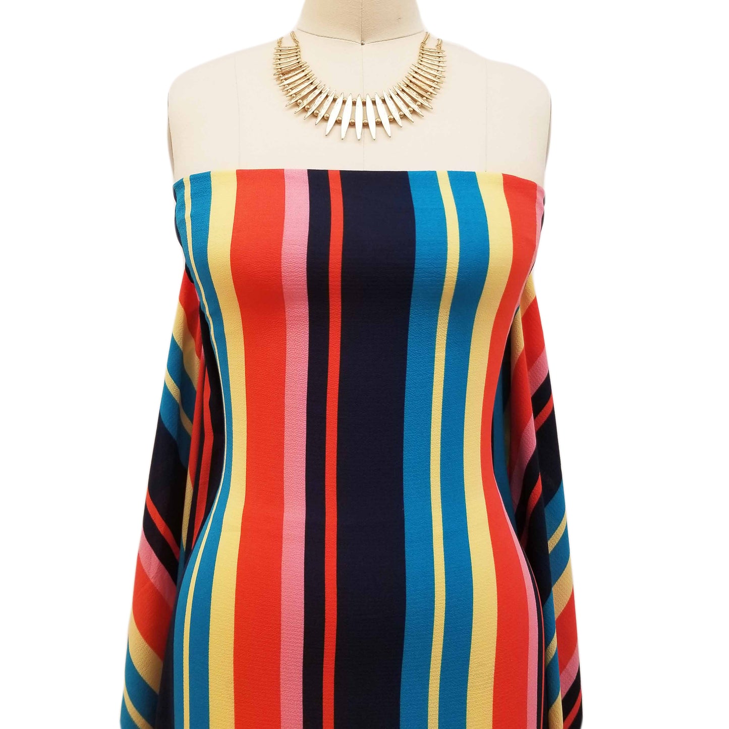 P-702-586-CYAN-BANANA - PRINTED CREPE CHIFFON 97% POLY 3% SPANDEX