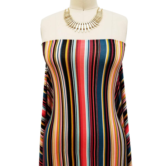 P-706-586-TEAL-CORAL - PRINTED CREPE CHIFFON 97% POLY 3% SPANDEX