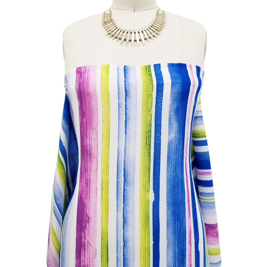 P-762-586-OFFWHITE-BLUE - PRINTED CREPE CHIFFON 97% POLY 3% SPANDEX