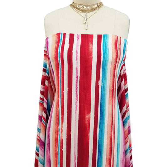 P-762-586-OFFWHITE-RED - PRINTED CREPE CHIFFON 97% POLY 3% SPANDEX