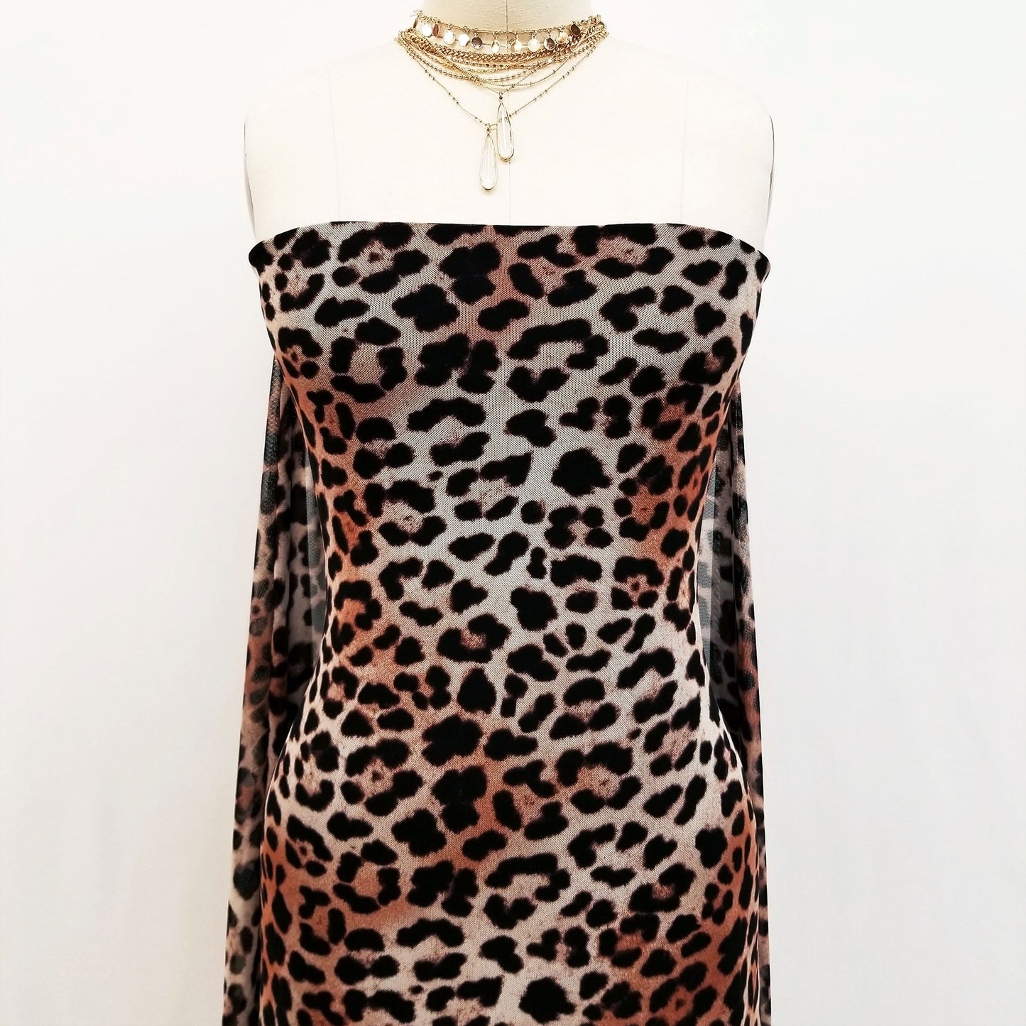 P-801-453-BLACK-CHOCO - PRINTED POLY POWER MESH 92%POLY 8%SPANDEX