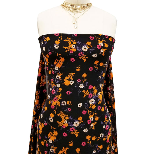 P-81B-502-BLACK-RASPBERRY - PRINTED 100% POLY CHELSEA CHIFFON