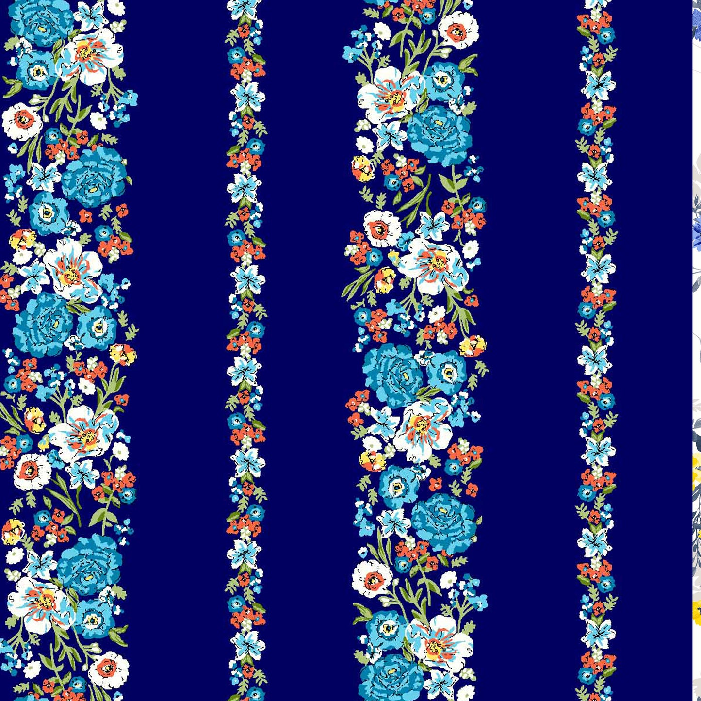 P-823-586-NAVY-OCEAN-BLUE - PRINTED CREPE CHIFFON 97% POLY 3% SPANDEX