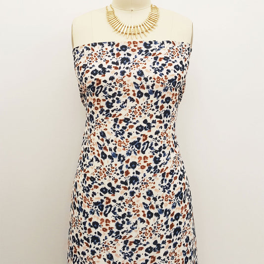 P-841-504-ECRU-DENIM - PRINTED WOOL DOBBY 100% POLYESTER