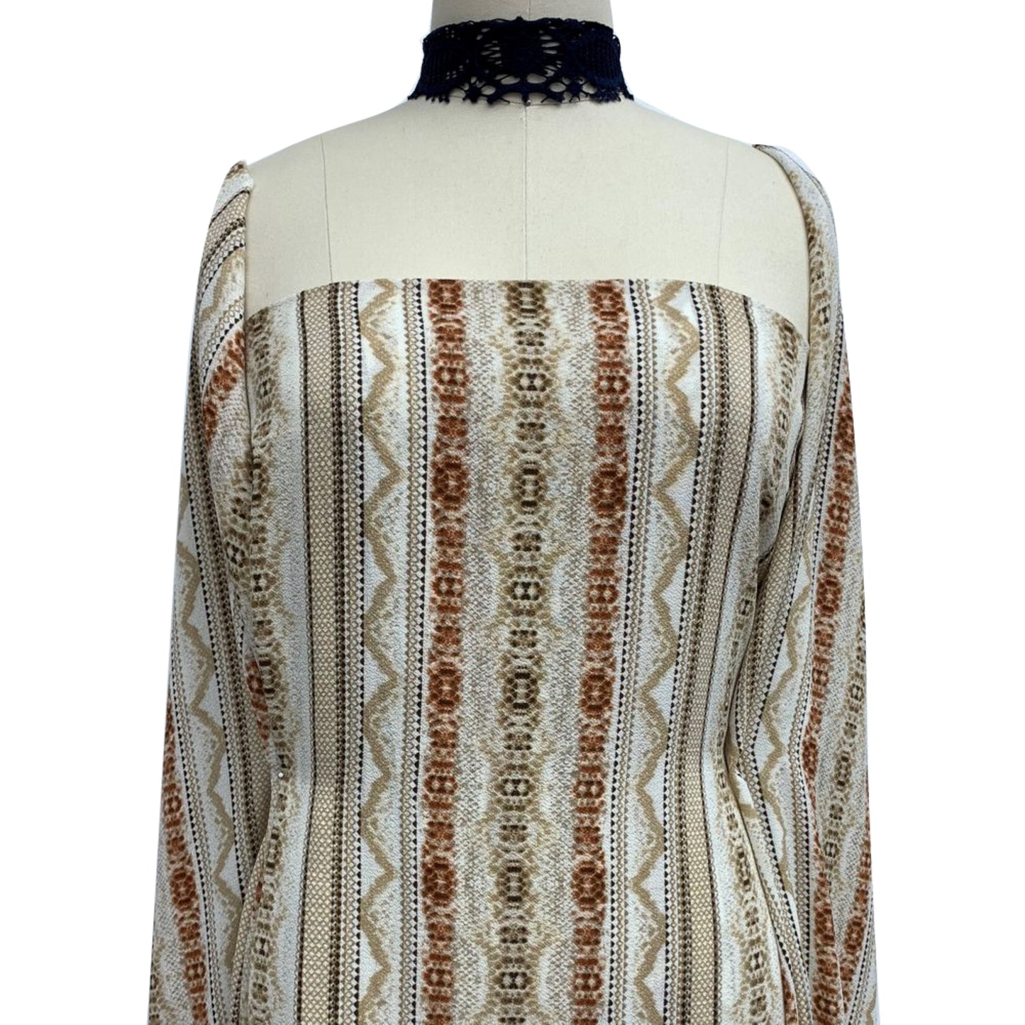 P-848-586-TAN-NEUTRAL - PRINTED CREPE CHIFFON 97% POLY 3% SPANDEX