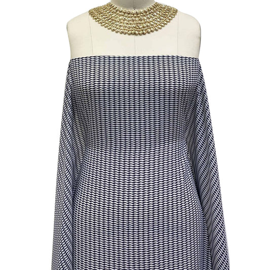 P-878-504-INDIGO-PURPLE-OFF-WHITE - PRINTED WOOL DOBBY 100% POLYESTER