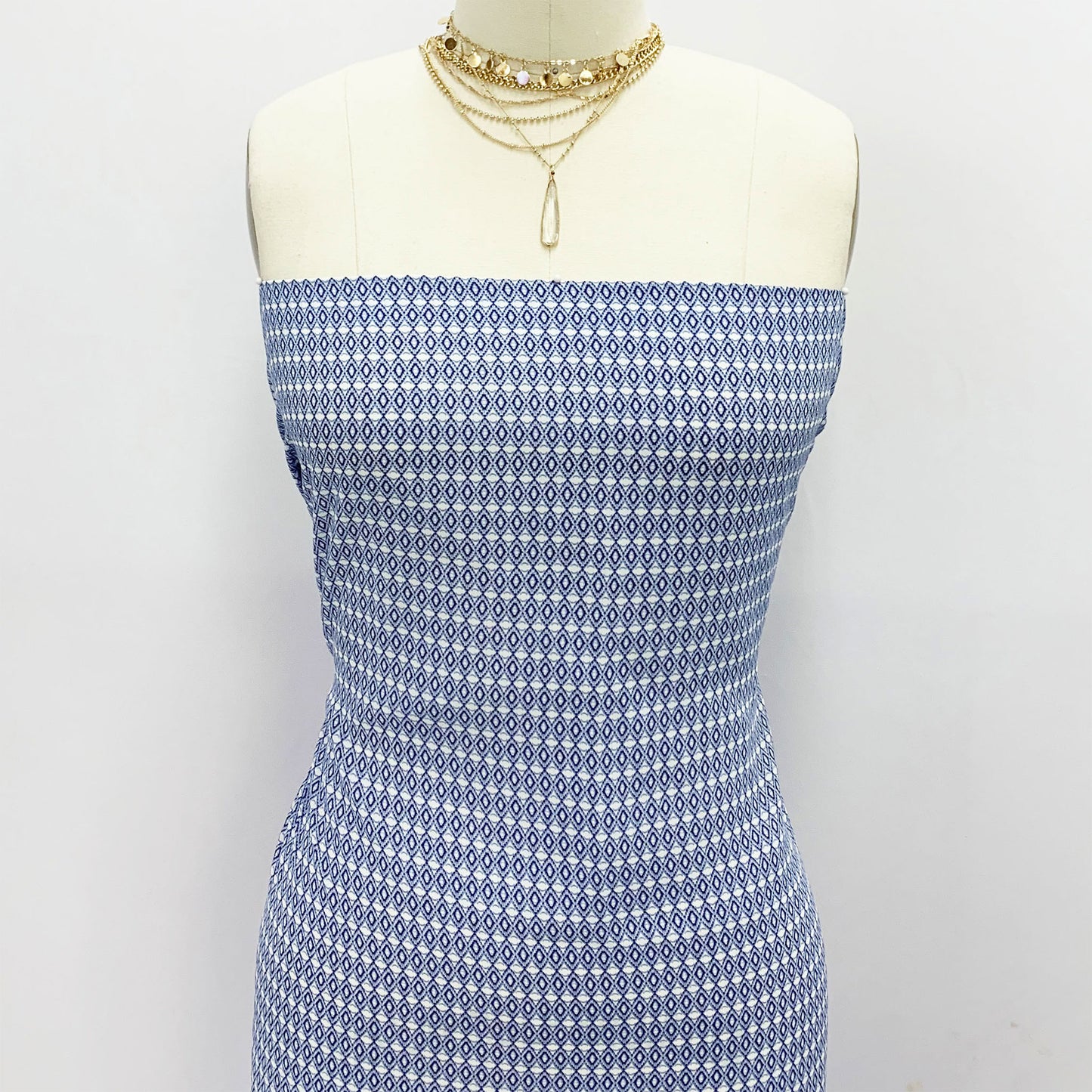 P-885-504-BLUE-DENIM - PRINTED WOOL DOBBY 100% POLYESTER