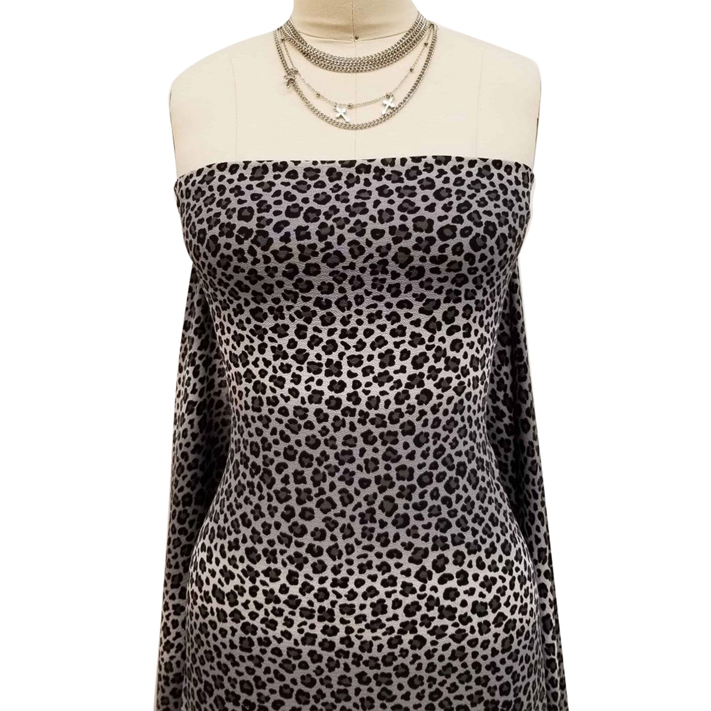 P-910-586-GREY-BLACK - PRINTED CREPE CHIFFON 97% POLY 3% SPANDEX