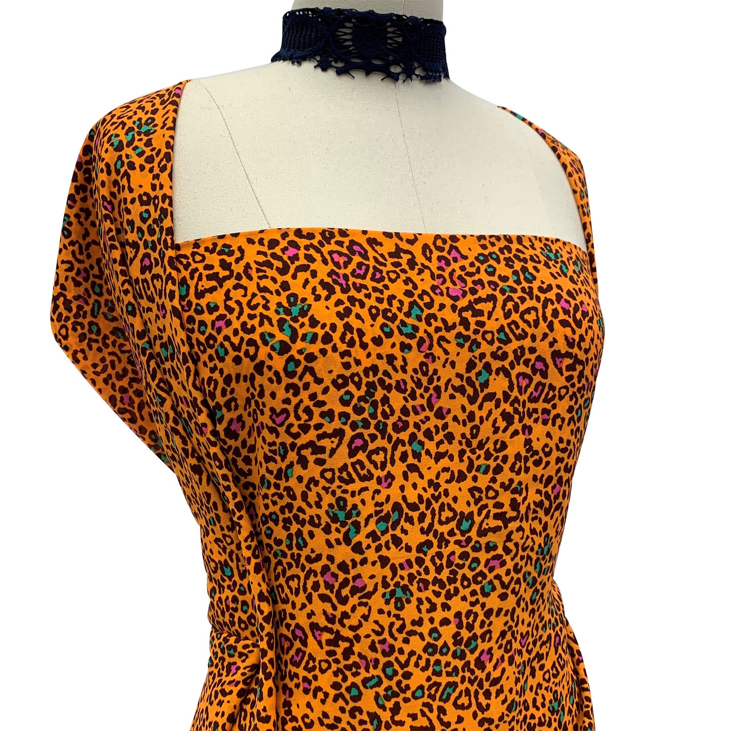 P-912-504-NEON-ORANGE-JADE - PRINTED WOOL DOBBY 100% POLYESTER